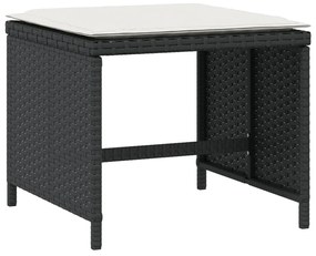 4 db fekete polyrattan kerti szék párnával 41 x 41 x 36 cm