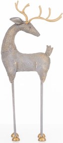 Szarvas figura 45514 ezüst, arany fém 45x20x7cm