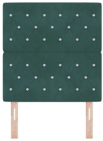 LED Fejtámla Sötétzöld 80 cm Bársony
