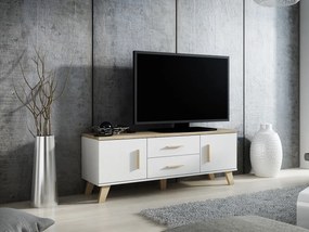 OLINA TV asztal 140 cm - sonoma tölgy / fehér