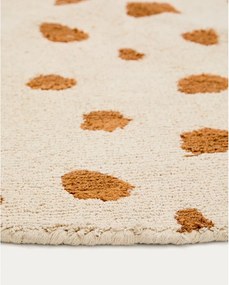 Krémszínű mosható-kézi szövésű pamut gyerek szőnyeg ø100 cm Tandani – Kave Home