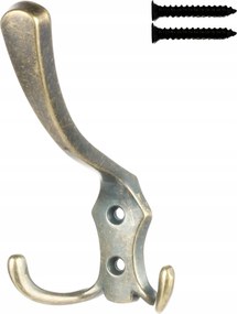 Akasztó 3 karos Arany Régi fürdőszoba törölköző ruha akasztó