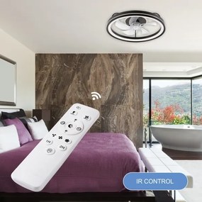 LED Mennyezeti lámpa ventilátorral FARGO LED/37W/230V fekete + távirányító