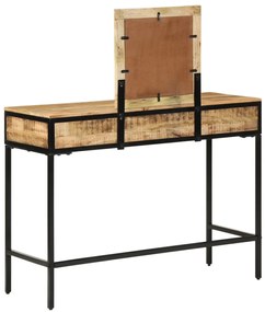 Fésülködő Asztal 100x40x75/120 cm Szilárd Fa Durva Mangó