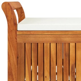 tömör akácfa kerti tárolópad párnával 91 cm
