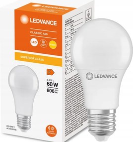 Led izzó E27 A60 8,8W 806lm 2700K Meleg mozgásérzékelő Ledvance