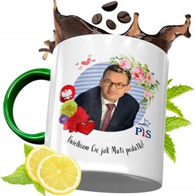 Máté Morawiecki Zöld Bögre Ajándék, fényképes nyomattal