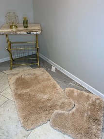 Scott Bézs kettő részből álló fürdőszobai szőnyeg szett 50x80 cm
