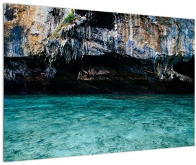 A víz és a sziklák képe (90x60 cm)
