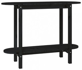 fekete tömör fenyőfa tálalóasztal 110x40x80 cm