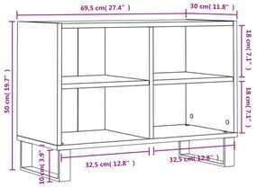 fehér szerelt fa TV-szekrény 69,5x30x50 cm