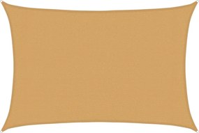 vidaXL homokszínű négyszögletű HDPE napvitorla 160 g/m² 3x5 m