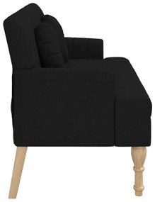 fekete szövetpad párnákkal 113x64,5x75,5 cm