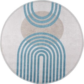 Kék-szürke kerek szőnyeg ø 100 cm - Vitaus