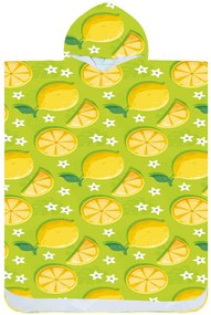 Poncsó törölköző LEMONS zöld 80×145 cm