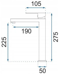 Rea Fenix, magas mosdócsaptelep, króm, REA-B9851