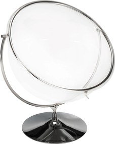 Függő fotel állvánnyal, átlátszó/ezüst/szürke, BUBBLE NEW TYP 2