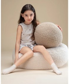 Krémszínű buklé gyerek babzsákfotel Round – Wigiwama