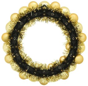 Karácsonyi labda koszorúk 2 pcs Arany 33 x 33 x 7 cm