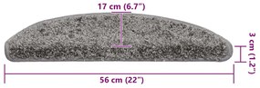 30 db szürke lépcsőszőnyeg 56x17x3 cm
