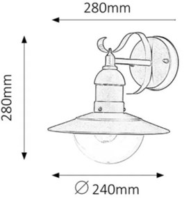 Brilagi - Kültéri fali lámpa MOLDE 1xE27/60W/230V IP44 fekete