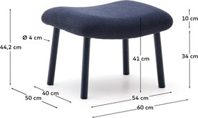 Sötétkék lábtartó Inari – Kave Home