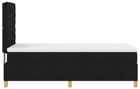 Boxspring Ágy Matrac és LED Fekete 100x200 cm Szövet