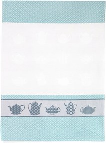 Konyhai törlőkendő egyiptomi pamut 50x70 Barista mintás türkizkék