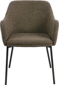 Barna kárpitozott karfás étkezőfotel Melilla – House Nordic