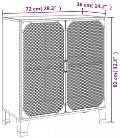 szürke fém és MDF tárolószekrény 72 x 36 x 82 cm