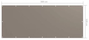 tópszínű oxford-szövet erkélyparaván 120 x 300 cm