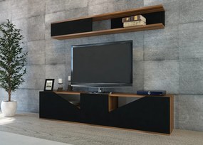 TV-állvány, dió-fekete, 180 cm – TR788DEC3066