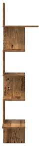 antik fa színű szerelt fa fali sarokpolc 32x32x127,5 cm