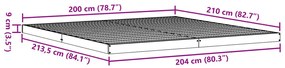 Padlószintű Ágykeret 200x210 cm Tömör Fenyő