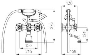 RAV Slezák MK559.5/2SM - MORAVA RETRO kádgarnitúra csapteleppel, antik sárgaréz