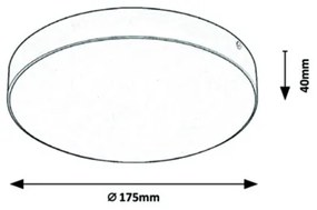 Rabalux - LED fürdőszobai mennyezeti lámpa LED/18W/230V 3000-6000K IP44 fehér