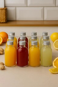 12 részes üveg palack szett 100 ml