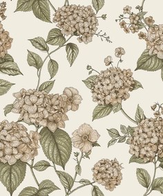 Holden Decor Wanderlust Hortensia korall-zöld virágos vlies tapéta – 92120