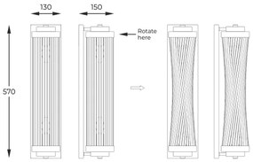 Zuma Line W0528-02M-F7AC - Fali lámpa SERGIO 2xE14/60W/230V arany
