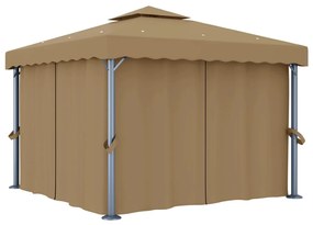 tópszínű alumíniumpavilon függönnyel 3 x 3 m