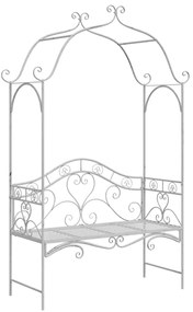 vidaXL Kerti pad Antik fehér 121 x 48 x 200 cm Acél