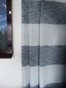 Mg Szövet függöny Len Csíkos Szürke Sötétkék 0,5MB