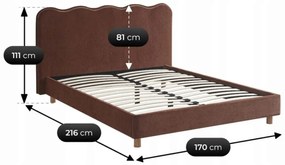 Kárpitozott Franciaágy Rozsdabarna Színben. 160x200 IZMIR