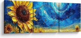 Kép - Festés napraforgó (órával) (90x30 cm)