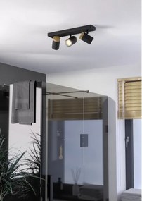 Eglo 300002 - Fürdőszobai spotlámpa CONSUMA 3xGU10/3W/230V IP44 fekete/bézs