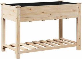 vidaXL Kerti cserép polcokkal Bézs 115 x 59 x 76,5 cm Szilárd fenyőfa