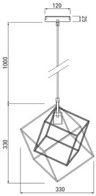 Lámpa Mennyezeti lámpatest ROSA, 3376,AC220-240V,50/60Hz,1*E27,IP20,33CMX33CM,egyes, arany