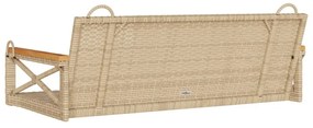 bézs polyrattan hintapad 109 x 62 x 40 cm