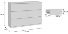 MAO fehér fiókos komód