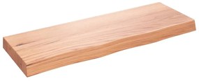világosbarna kezelt tömör tölgyfa fali polc 80x30x(2-6) cm